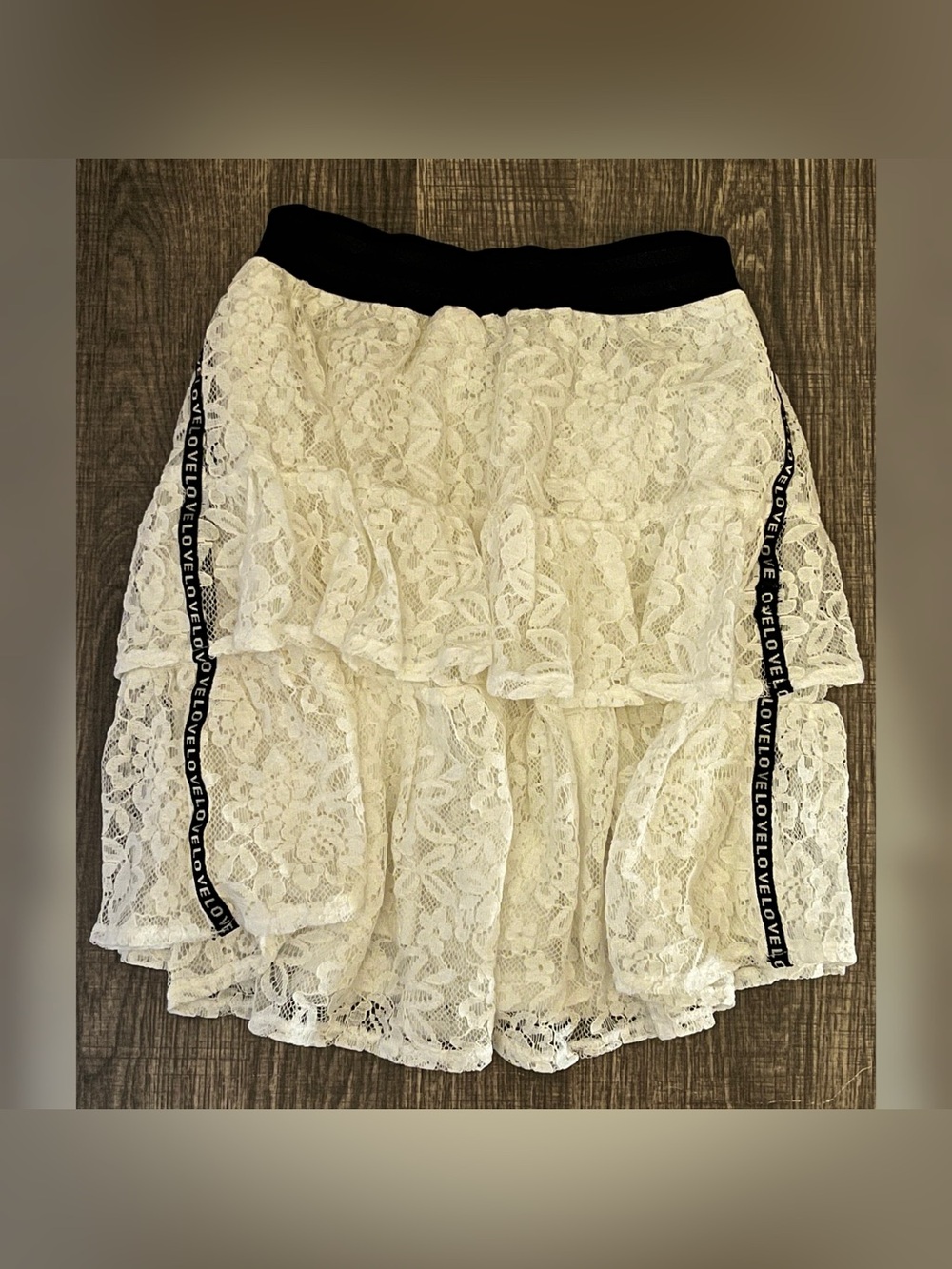 Kidpik Girl Side Taped Tiered Lace Skirt Size- S 7/8